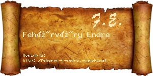 Fehérváry Endre névjegykártya
