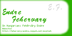 endre fehervary business card